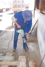 Removing Fertiliser from Floor