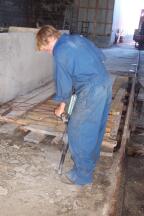 Removing Fertiliser from Floor